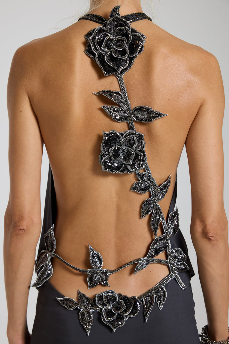 Nolita Backless Embellished Mini Dress