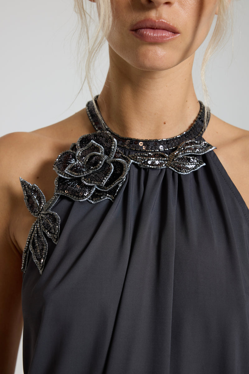 Nolita Backless Embellished Mini Dress
