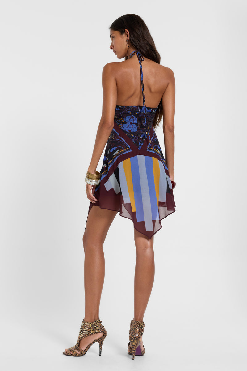 Ixia Chiffon Bandana Scarf Dress in Purple – view 4