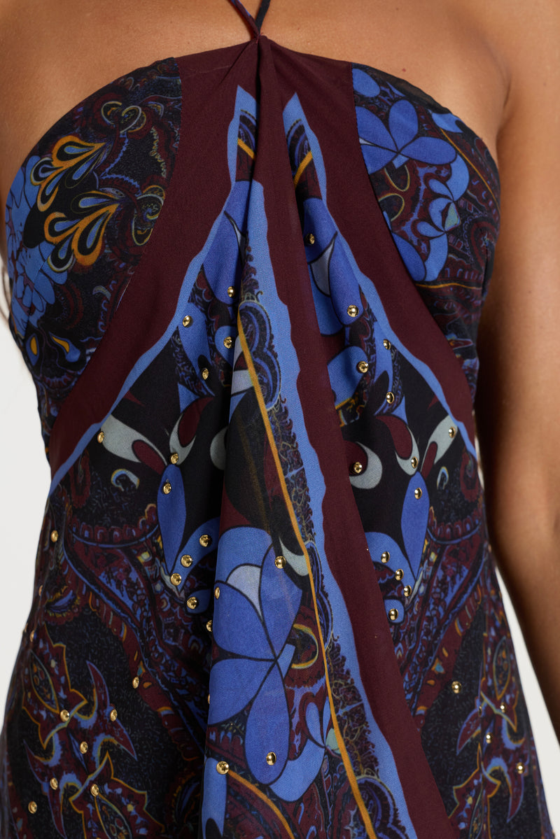 Ixia Chiffon Bandana Scarf Dress in Purple – view 5