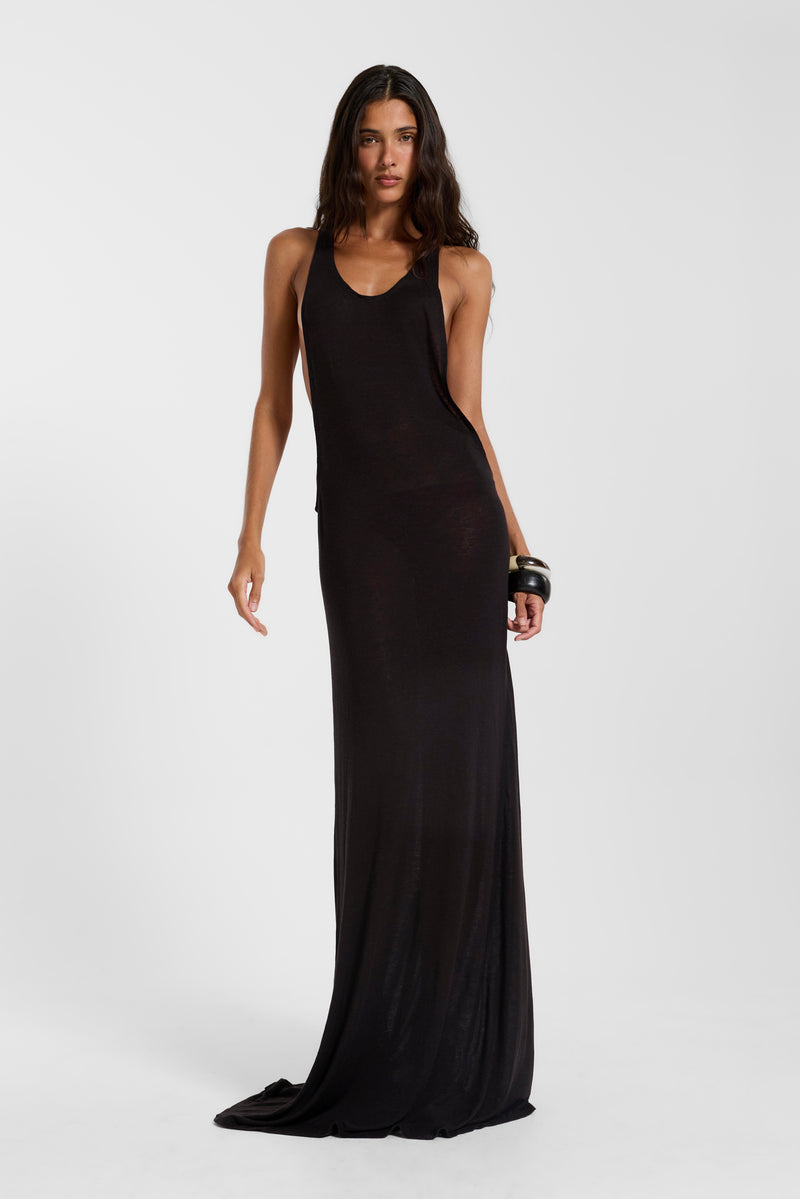 Black Mist Racer Maxi Dress – view 3