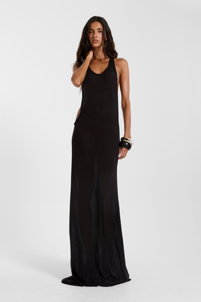 Black Mist Racer Maxi Dress – view 5