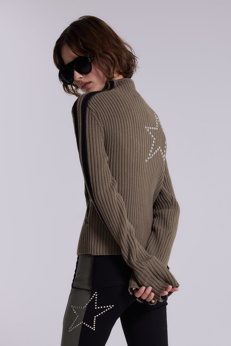 Sprint Zip Through Rib Knit