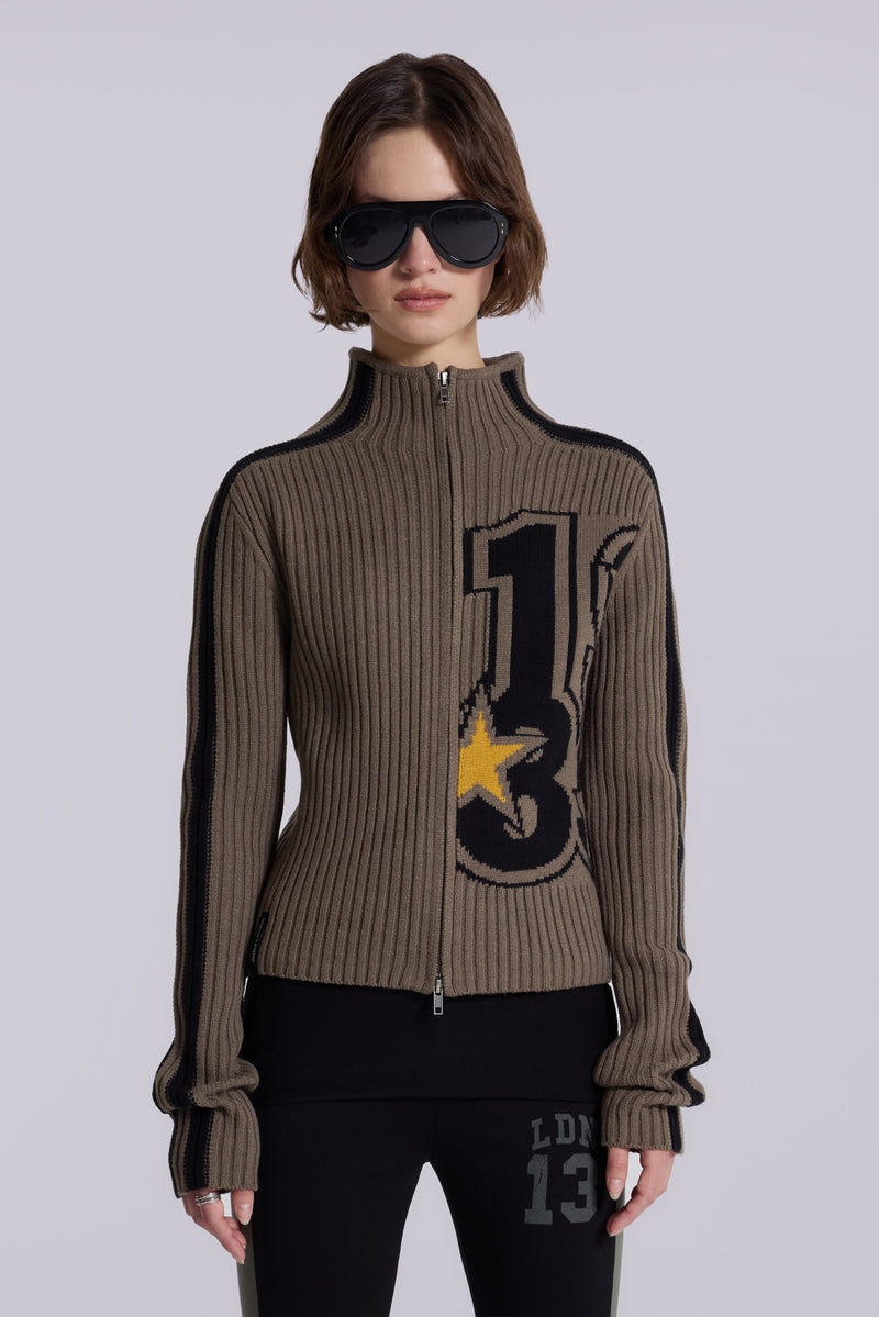 Sprint Zip Through Rib Knit