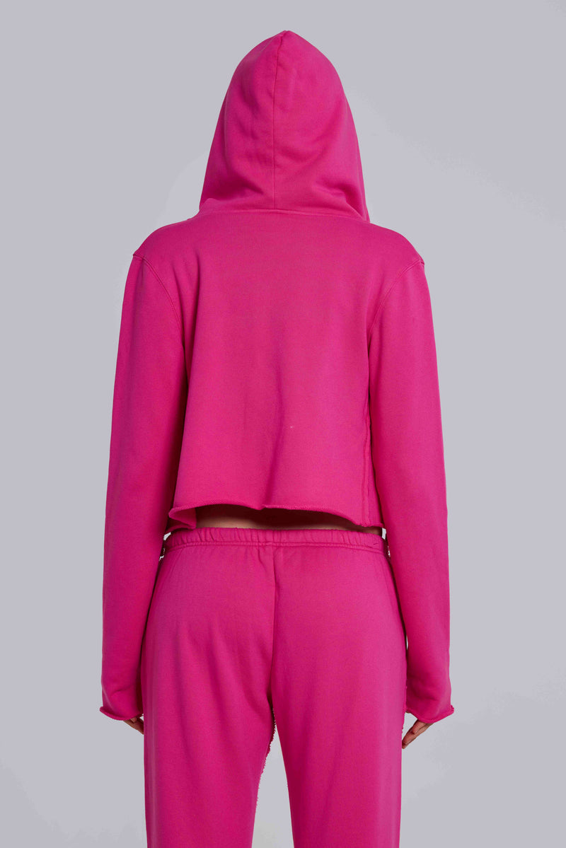 Cleo Zip Through Hoodie in Pink