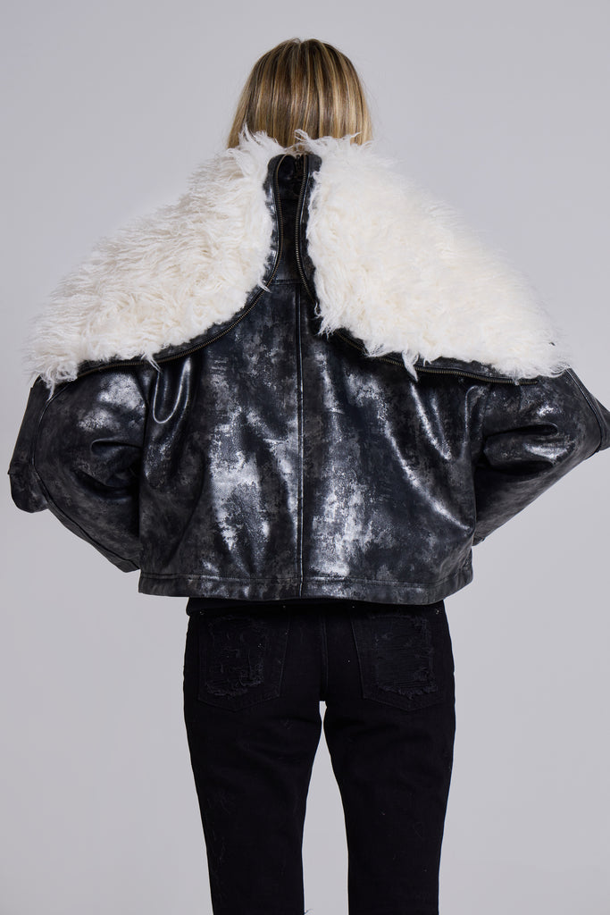 Mistra PU Leather Bomber Jacket