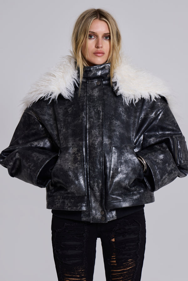 Mistra PU Leather Bomber Jacket