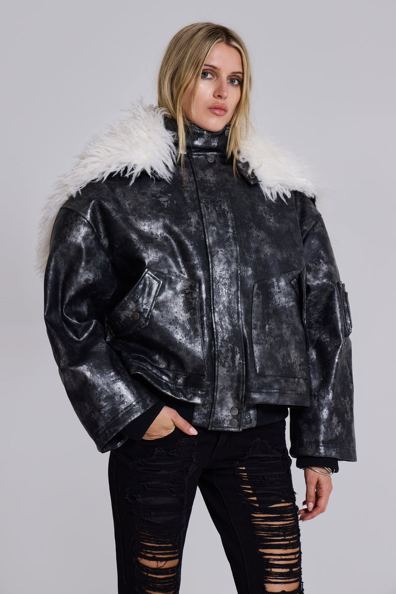 Mistra PU Leather Bomber Jacket