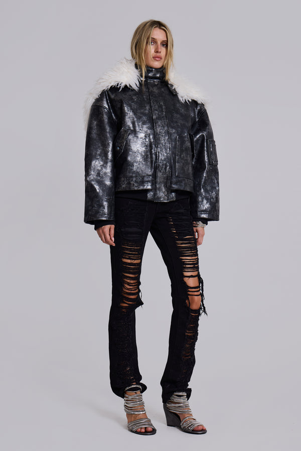 Mistra PU Leather Bomber Jacket