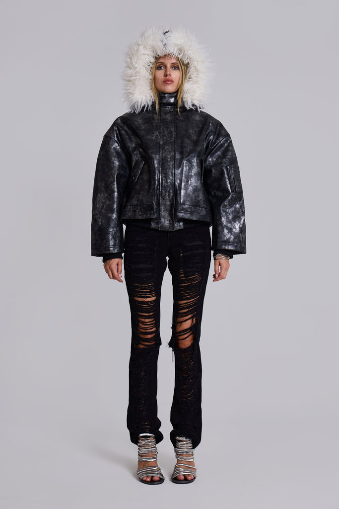 Mistra PU Leather Bomber Jacket