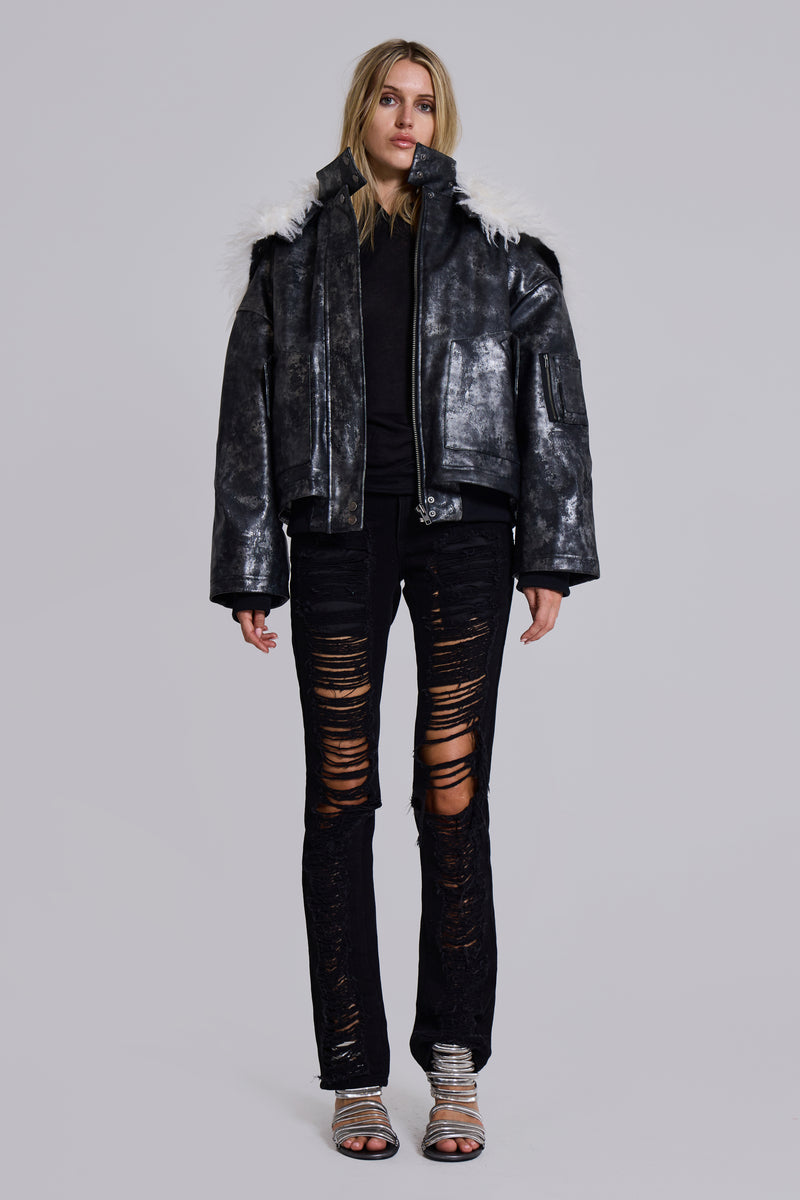 Mistra PU Leather Bomber Jacket