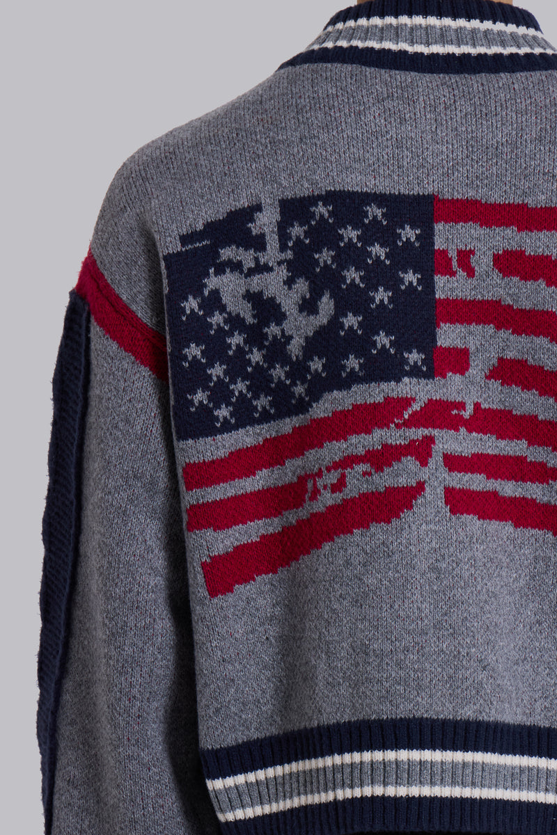 Team USA Studded Knitted Bomber Jacket