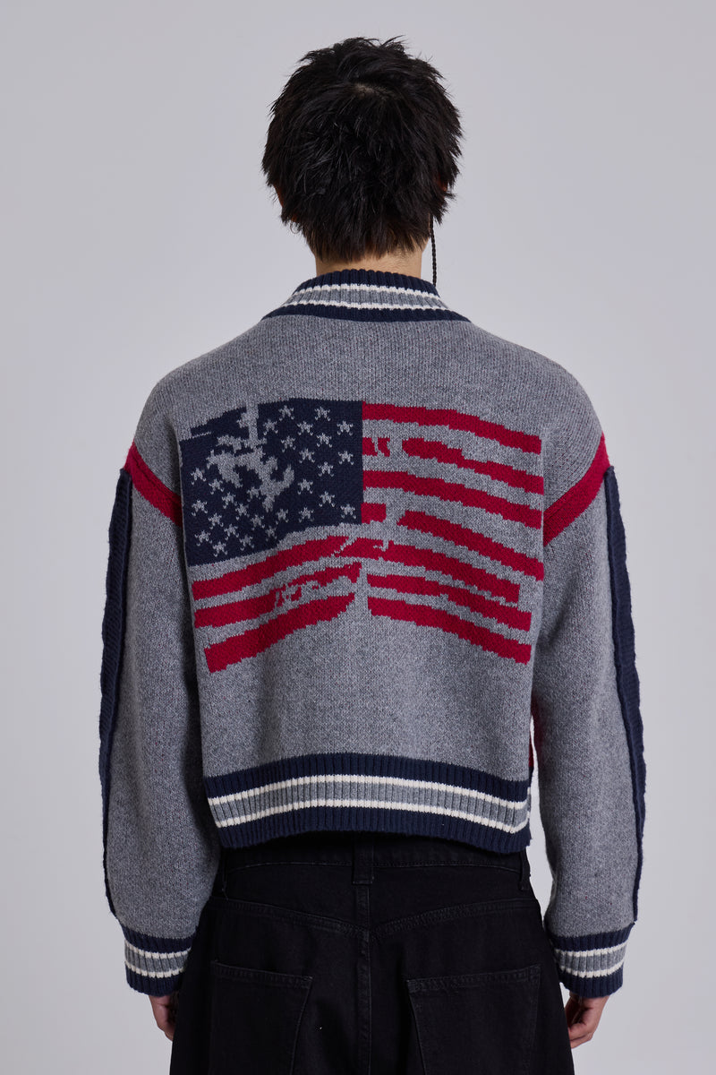 Team USA Studded Knitted Bomber Jacket