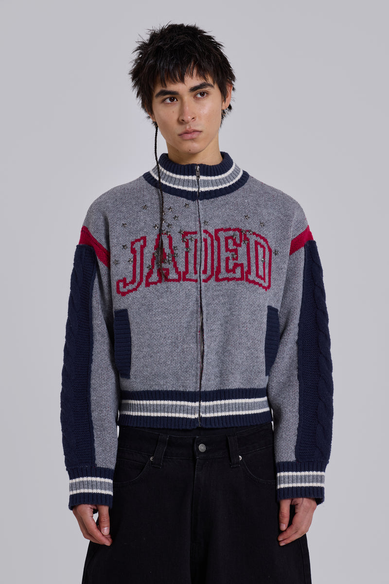 Team USA Studded Knitted Bomber Jacket