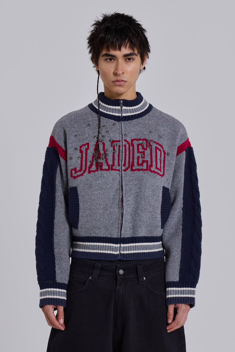 Team USA Studded Knitted Bomber Jacket