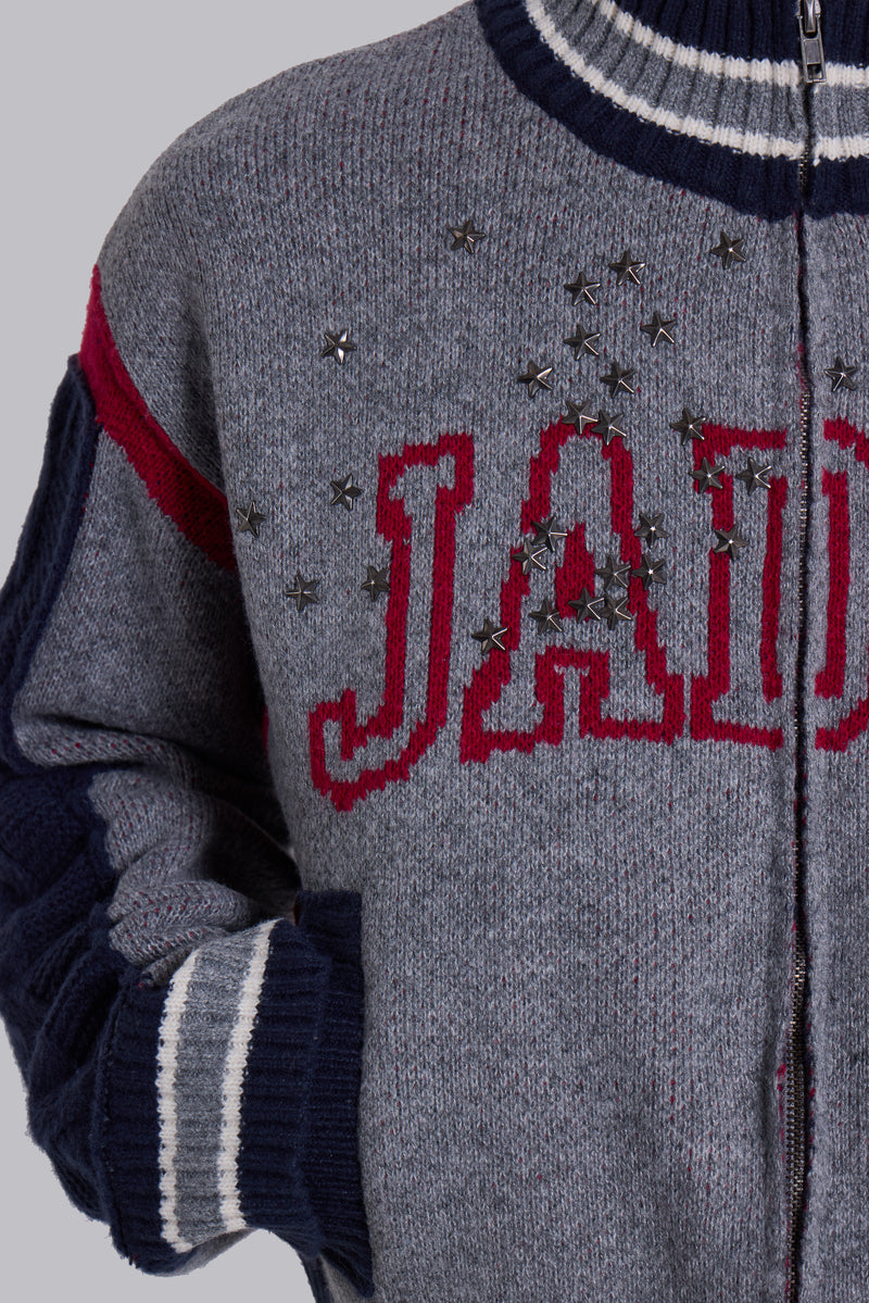 Team USA Studded Knitted Bomber Jacket