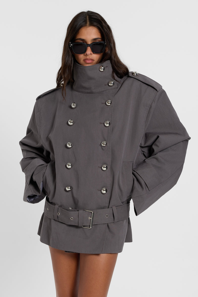 Irina Structured Belted Trench Coat – view 2