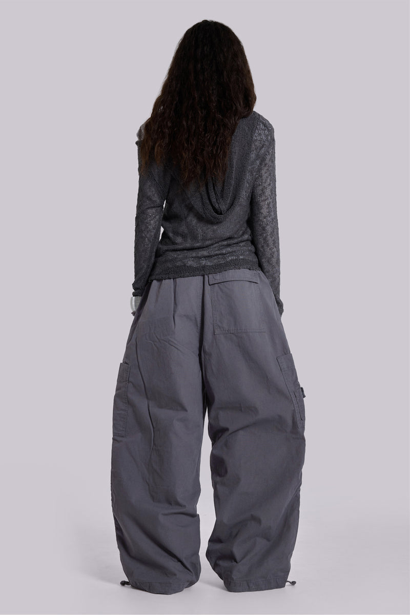 Vintage Grey Parachute Cargo Pants