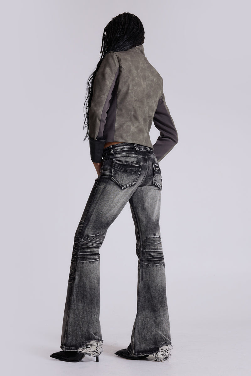 Washed Black Drift Bootcut Jeans