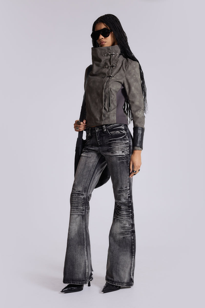 Washed Black Drift Bootcut Jeans