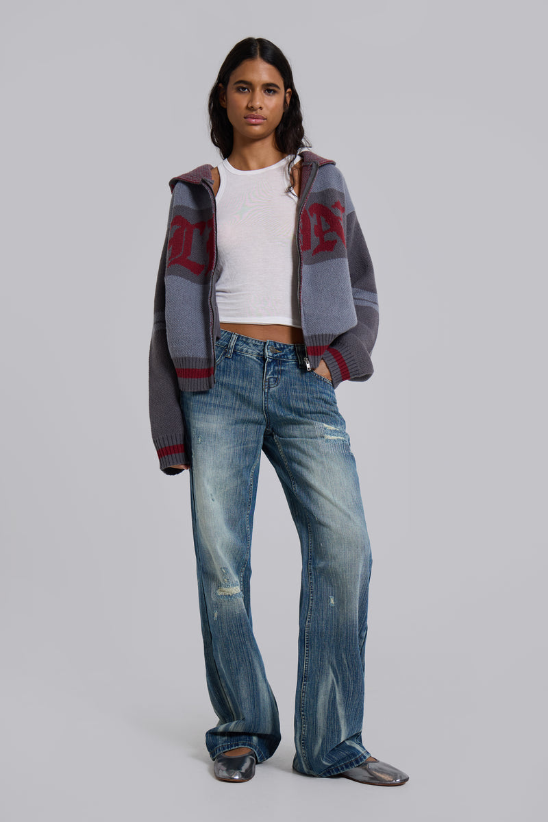 Hunter Loose Straight Leg Jeans in Blue Wash