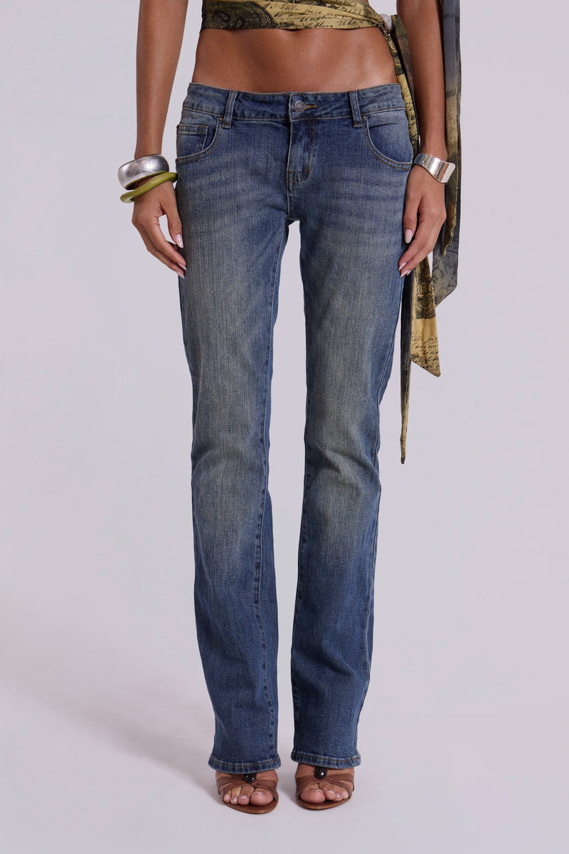Cassia Cooper Bootcut Jeans in Mid Blue