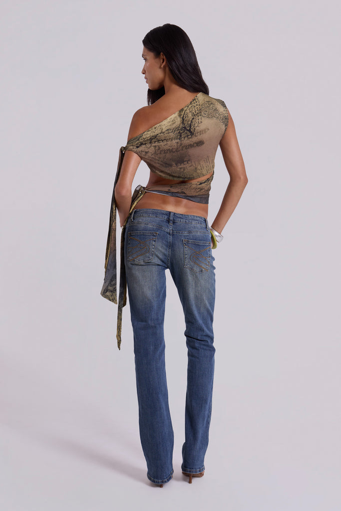 Cassia Cooper Bootcut Jeans in Mid Blue