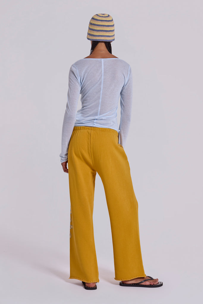 Sheer Henley Top In Sky