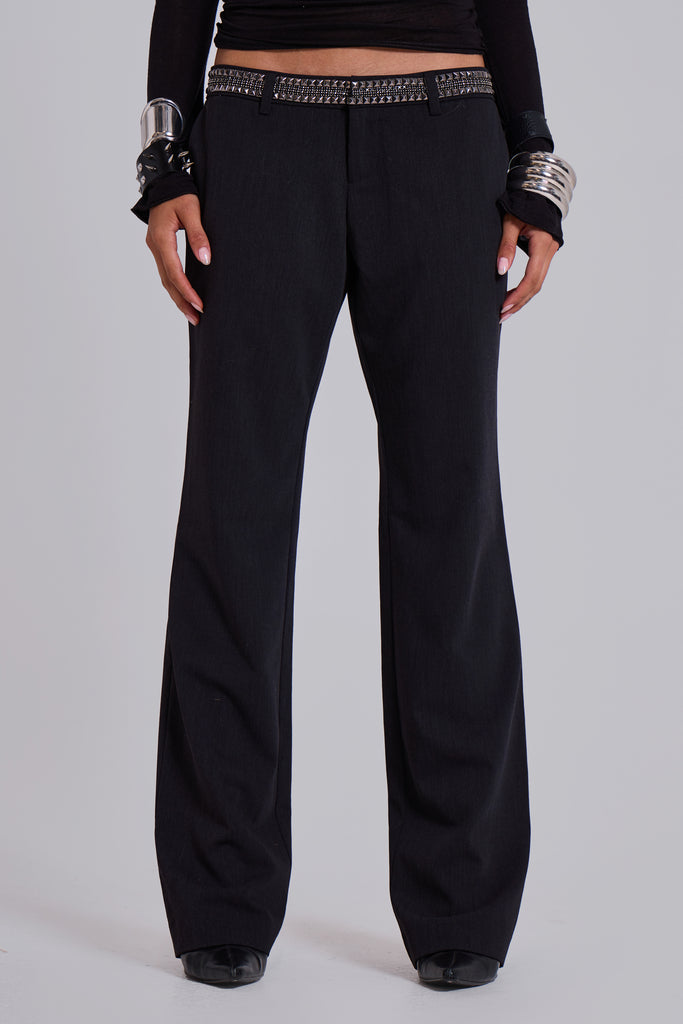 Venissa Embellished Low Rise Tailored Trousers
