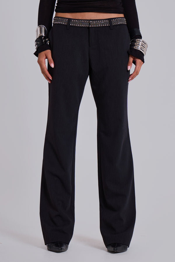 Venissa Embellished Low Rise Tailored Trousers