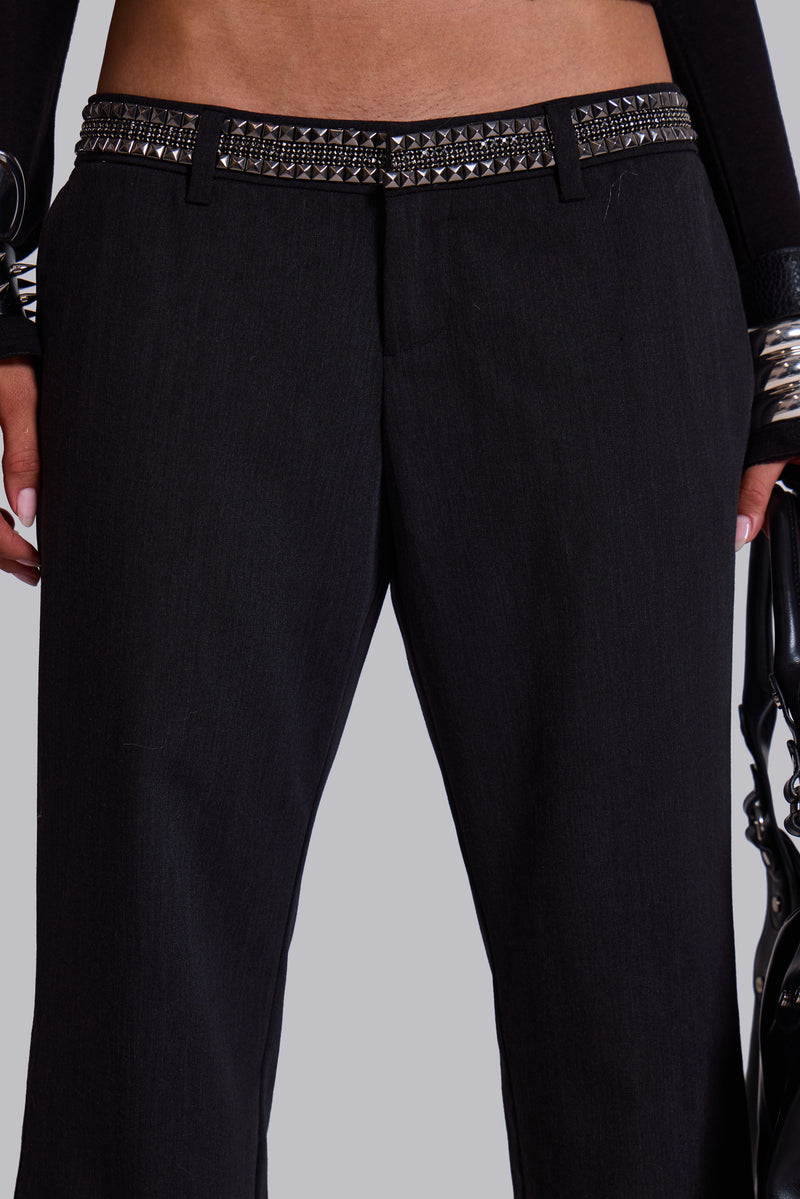 Venissa Embellished Low Rise Tailored Trousers
