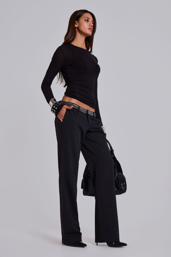Venissa Embellished Low Rise Tailored Trousers