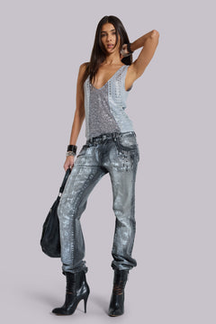 Sequin Bootcut Cooper Jeans - W24 / Grey