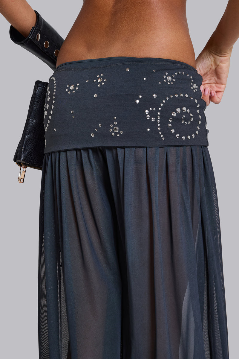 Pelagia Foldover Studded Balloon Trousers
