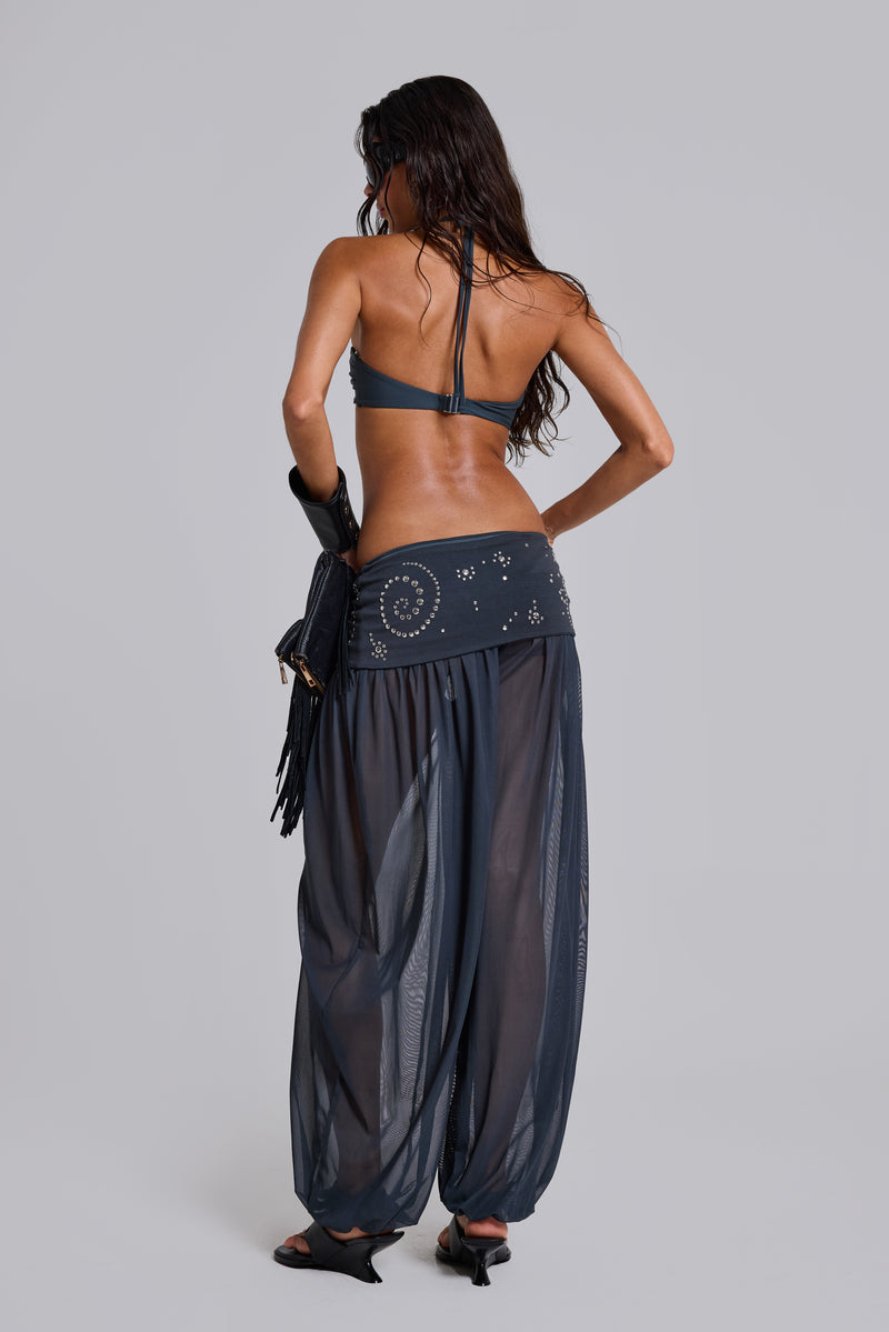Pelagia Foldover Studded Balloon Trousers