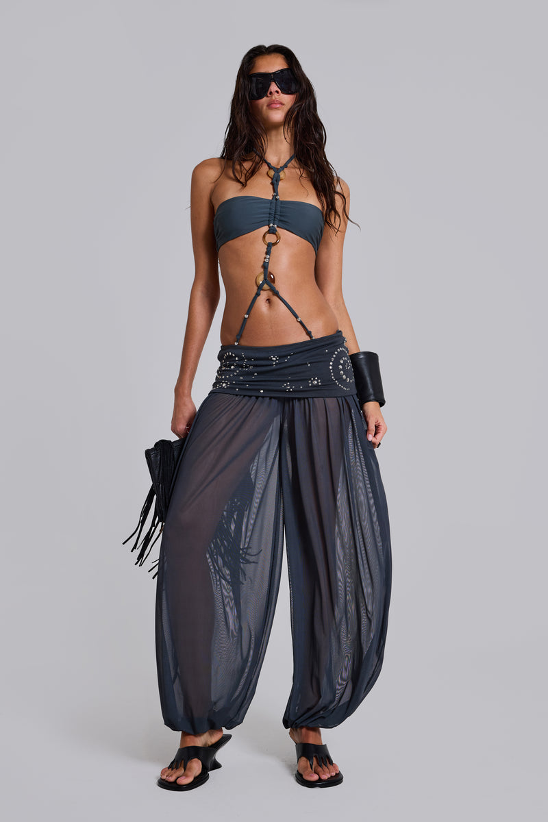 Pelagia Foldover Studded Balloon Trousers