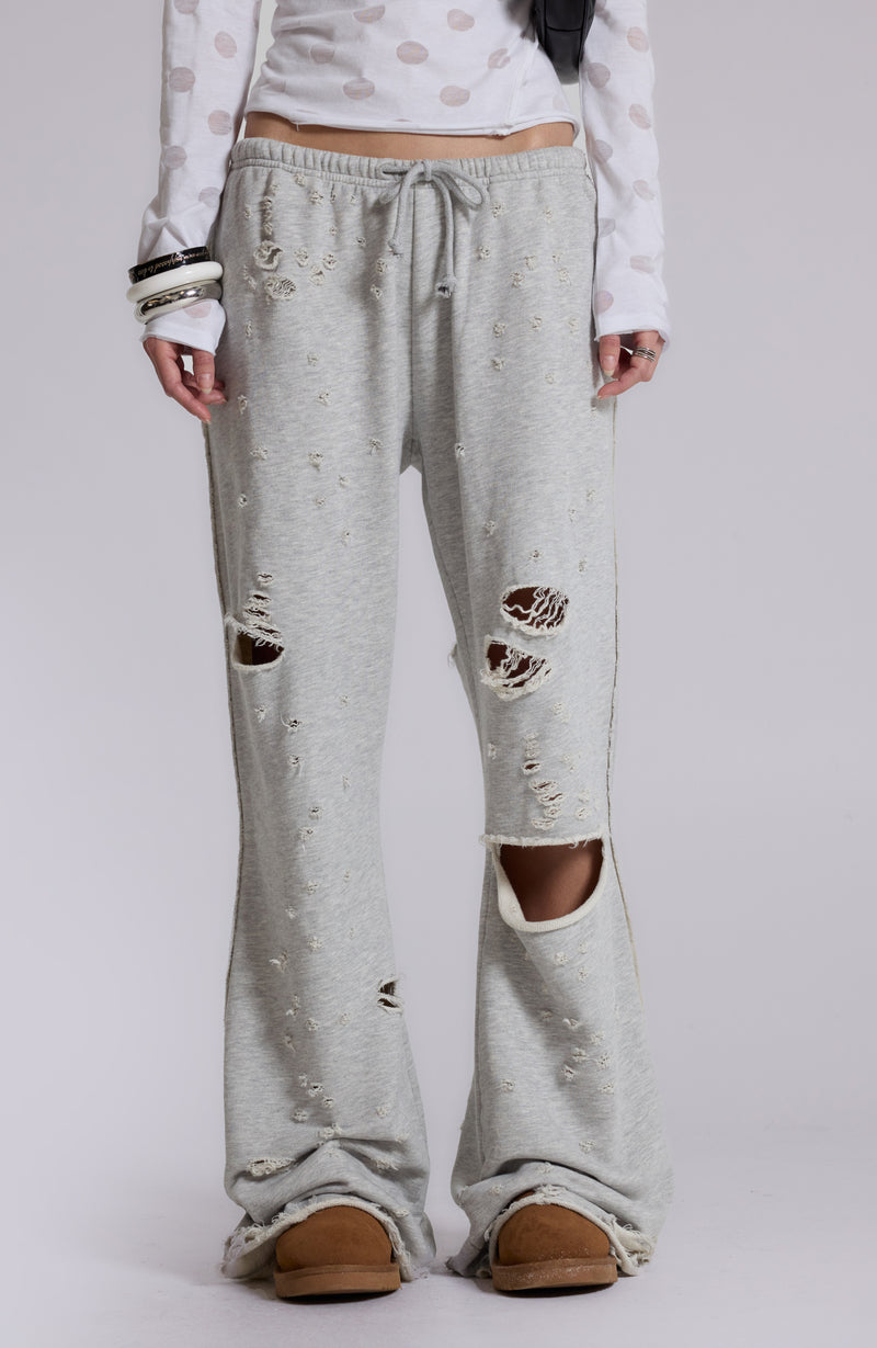 Cleo Distressed Slouchy Bootcut Jogger