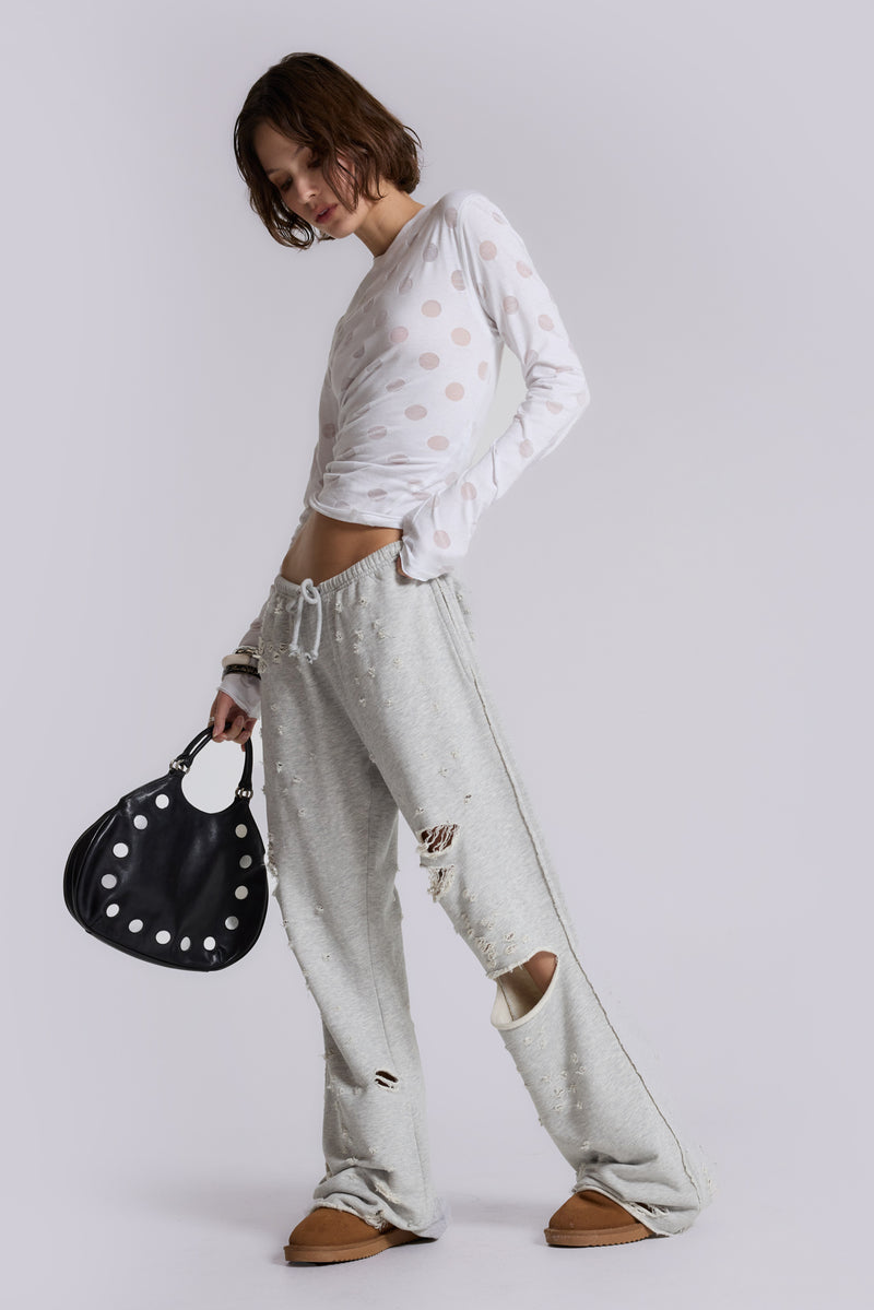 Cleo Distressed Slouchy Bootcut Jogger