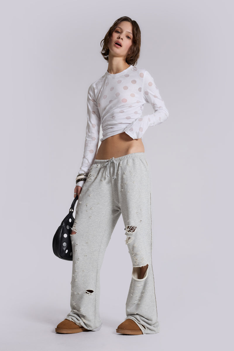 Cleo Distressed Slouchy Bootcut Jogger