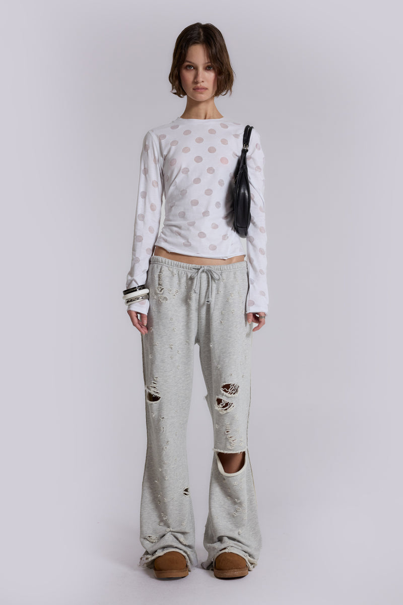 Cleo Distressed Slouchy Bootcut Jogger