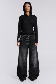 Ashen Clasp Colossus Jeans - W25 / Black