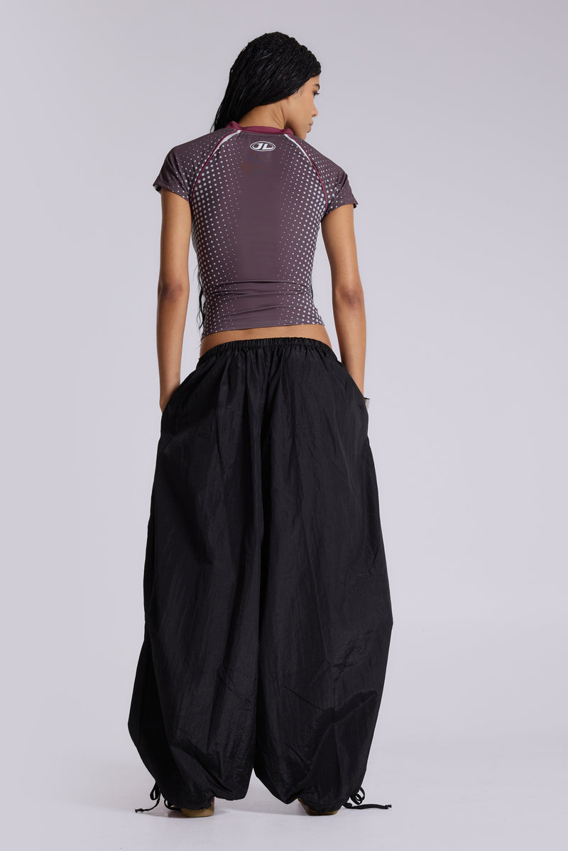 Nexis Nylon Balloon Parachute Pants in Black