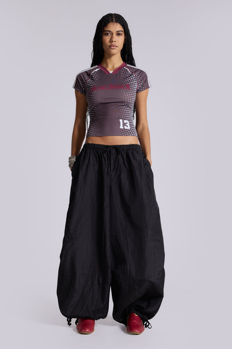 Nexis Nylon Balloon Parachute Pants in Black