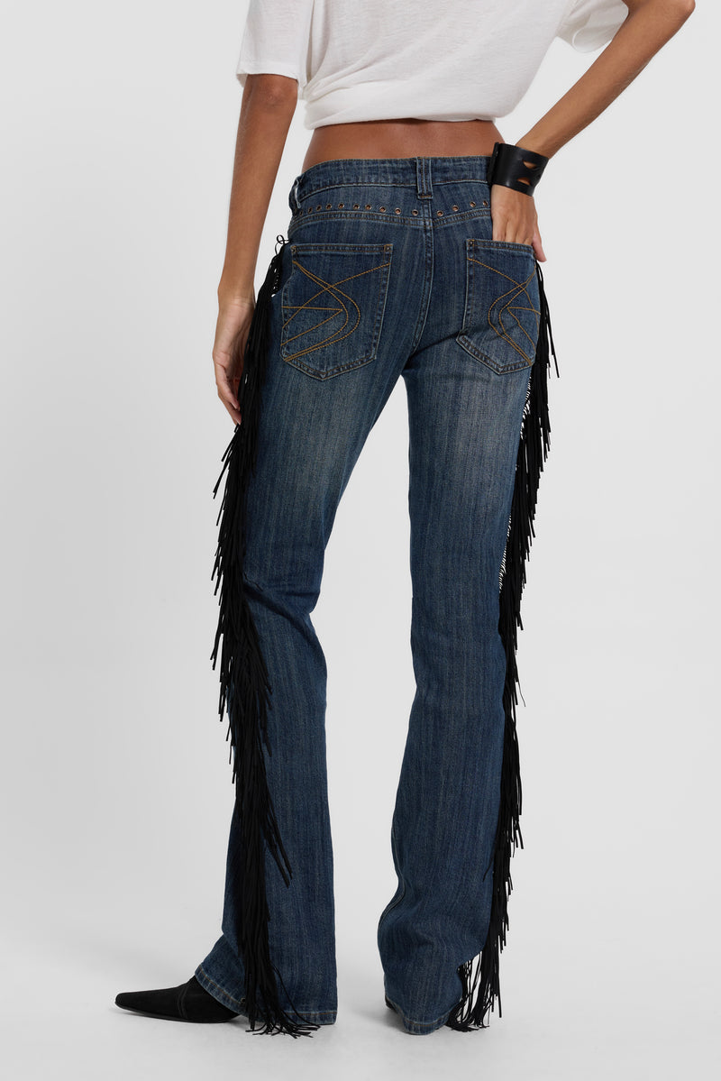 El Topo Fringe Bootcut Jeans in Blue Wash – view 5