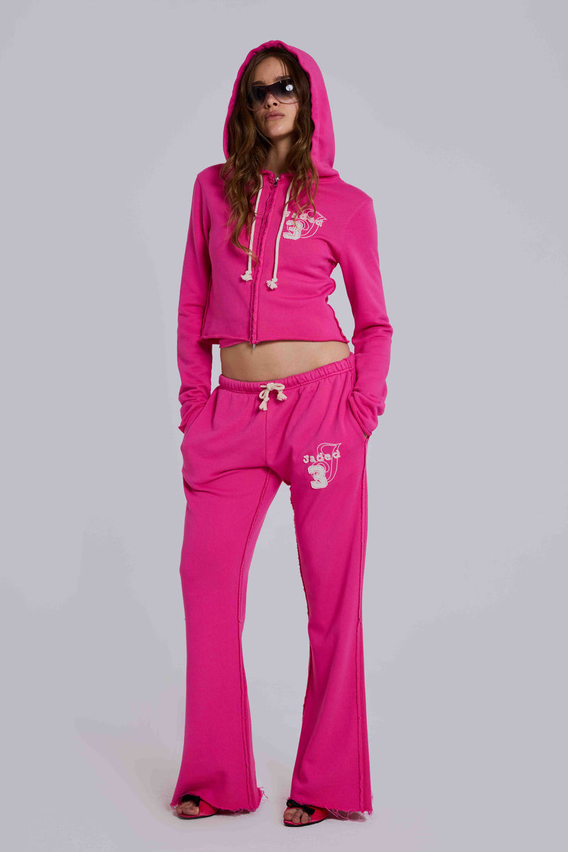 Cleo Zip Through Hoodie in Pink