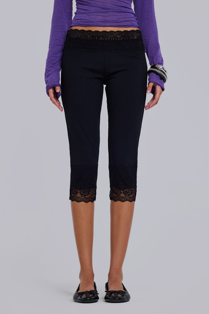 Teagan Lace Jersey Capri