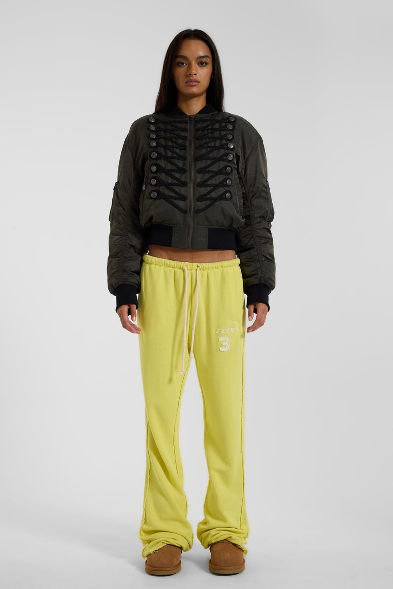 Cleo Slouchy Bootcut Jogger in Neon