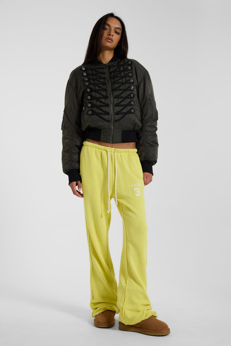Cleo Slouchy Bootcut Jogger in Neon