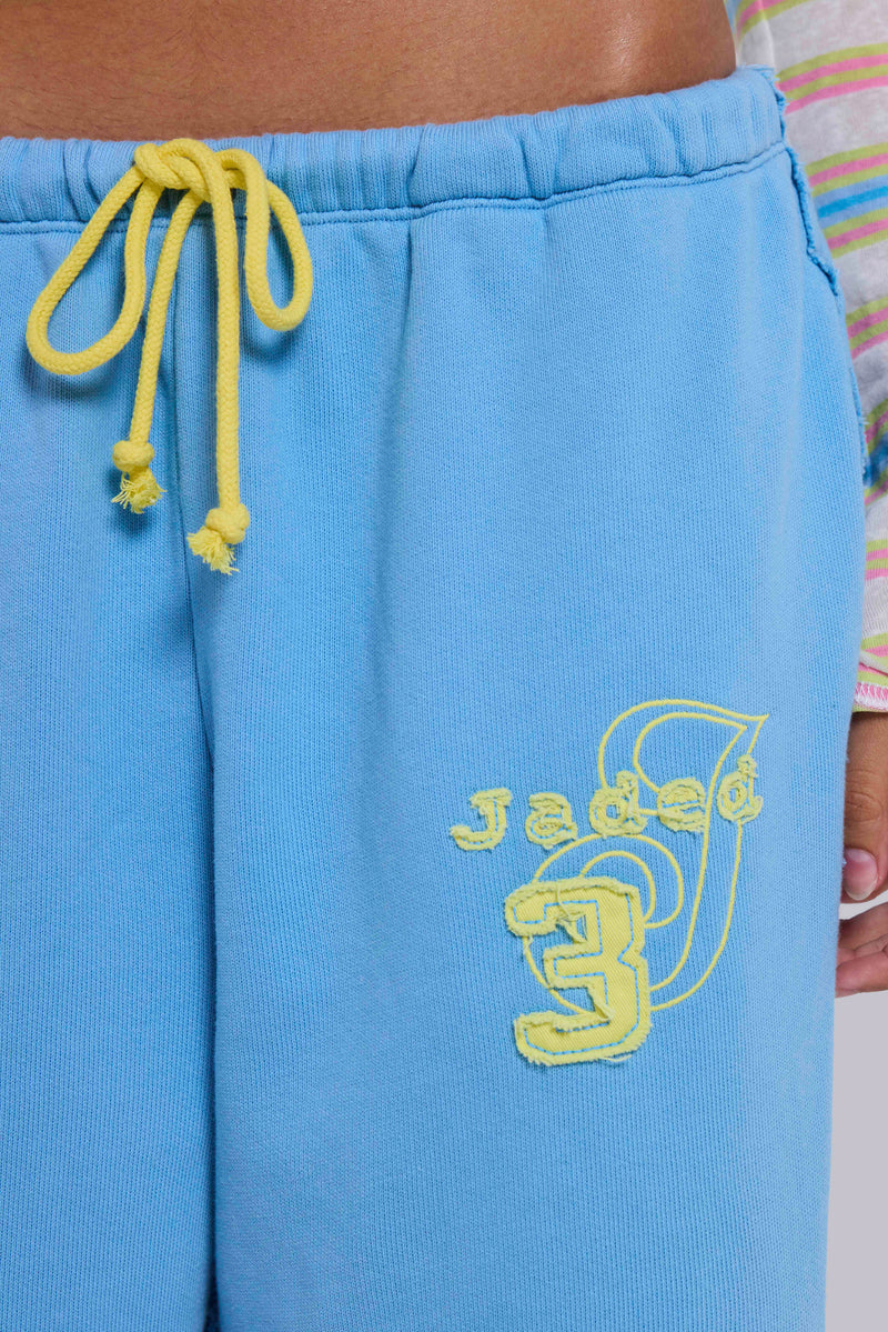 Cleo Slouchy Jogger Shorts in Blue