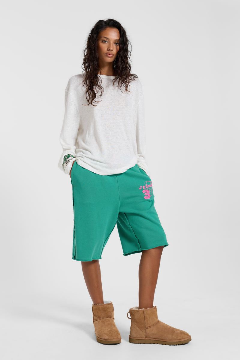 Cleo Slouchy Jogger Shorts in Green